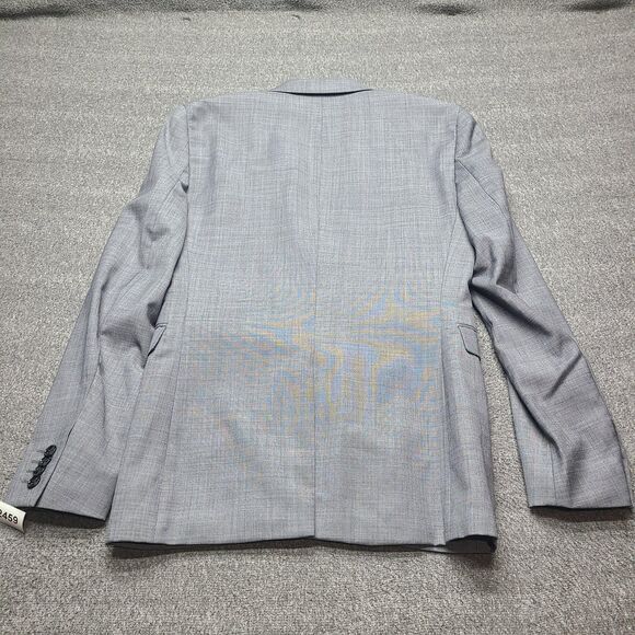 Express Innovator Blazer Mens 36 Regular Gray Extra Slim‎ Wool Blend Suit Jacket - Picture 8 of 9
